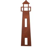 RM E-Commerce Piquet de jardin en forme de phare, piquet en métal patiné, décoration de jardin aspect rouille résistant aux intempéries