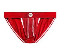 RM Real Men Véritable Maillot de Bain pour Homme - Pochette renforcée - Lot de 1, 3 ou 6 Slips de Bikini en Maille avec Pochette Taille D XS à 5XL, 1 Maille Rouge, Large