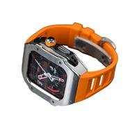 RM Style en acier inoxydable Watch Band Silicone Band ， pour Ultra 8 7 6 5 4 SE Série ， Sport Rubberfly Buckle Refit Mod Kit ， pour 49 mm 45 mm 44 mm Series