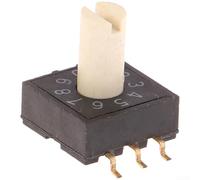 RM3HAF-10 rotatif pour interrupteur à cadran avec plage 0-9 et disposition des bornes 3:3 optimisée pour montage en surface PCB assemblage