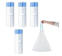 RMAN Lot de 80 Sacs Litiere Chat Avec Cordons de Serrage 60 x 50 cm pour Litiere Chat Autonettoyante, Biodégradables, Anti-Fuite, Résistants à la Déchirure et Durables - 4 Rouleaux