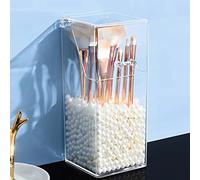 RMAN® Organisateur Maquillage, Boîte Square Brush Organiser Couvercle décoratif avec perle présentoir cosmétique pour salle de bain chambre à coucher coiffeuse