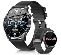 Rmana Montre Connectée Homme Femme, 1,43" AMOLED Smartwatch avec Appel Bluetooth, 2 Bracelets Smartwatch, 100+ Sportifs Modes Montre, Surveillance Cardio/SpO2, Montre Homme pour iOS Android(Noir)
