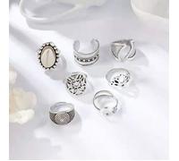 RMEGA 7pcs Bague Femme Alliance Bague de fiançailles, Bagues Femmes Mariage Cadeau Anniversaire, Fêtes des Mères, Saint Valentin 62/54