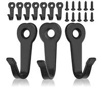 RMENOOR 10PCS Crochet Porte Manteau Mural Noir, Patères Porte Manteaux Rétro Crochet de Manteau avec Vis Patere Murale pour Salle de Bain, Cuisine, Garage, Clé, Vêtements,Serviettes