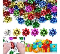 RMENOOR 150PCS Nœuds Cadeaux Colorés 2.5CM Nœuds pour Emballage Cadeau Nœuds Cadeaux Auto-adhésif Nœuds pour Paquets Cadeaux Autocollants Nœuds à Tirer pour Emballage Cadeau, Mariage, Noël, Déco