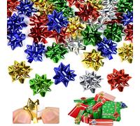 RMENOOR 200PCS Mini Nœuds de Noël Autocollant Nœuds Cadeaux Colorés 2.5CM Nœuds pour Emballage Cadeau Nœuds Cadeaux Auto-adhésif Petits Nœuds Décoratifs pour Emballage Cadeau, Mariage, Noël, Déco