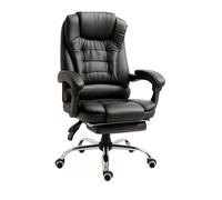 RMF Chaise de Bureau Ergonomique Professionnelle Inclinable, Chaise de Bureau Assise Confortable et Relaxante avec Repose-Pieds - Fauteuil Relax Pivotant Réglable en Hauteur Noir