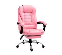 RMF Chaise de bureau ergonomique professionnelle inclinable, chaise de bureau assise confortable et relaxante avec repose-pieds - Fauteuil relax avec roues pivotantes Hauteur réglable Rose