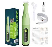 RmG249 Tondeuse de toilettage pour chats et chiens - Rechargeable et silencieuse - Pour pattes, oreilles, yeux, visage et fesses (vert, 17 x 3,1 x 1,8 cm)