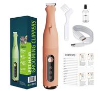 RmG249 Tondeuse de toilettage pour chats et chiens - Rechargeable et silencieuse - Pour pattes, oreilles, yeux, visage et fesses (orange, 17 x 3,1 x 1,8 cm)