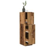 RMIHSJG Armoire à pharmacie aspect bois vieilli 30 x 41 x 118 cm - Matériau du bois avec armoire coulissante et rails métalliques - Pour cuisine, salon ou bureau - Meuble de rangement pratique