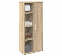 RMIHSJG Armoire de salle de bain, avec porte-rouleaux intégré, en chêne Sonoma, 39 x 22 x 90 cm, polyvalente, avec compartiments ouverts et espace de rangement fermé, facile d'entretien