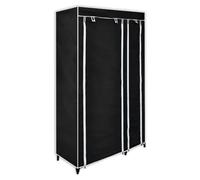 RMIHSJG Armoire en tissu pliable noire 110 x 45 x 175 cm avec porte enroulable, peu encombrante pour cave, chambre à coucher, grenier, armoire portable pour camping, protection contre la poussière