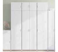 RMIHSJG Armoire haute, blanche, 70 x 42,5 x 225 cm, en bois dérivé du bois, avec deux compartiments et espace de rangement polyvalent pour salle de bain, salon, chambre à coucher