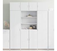 RMIHSJG Armoire haute, blanche, 80 x 42,5 x 225 cm, en bois dérivé du bois, avec deux compartiments, espace de rangement pour salle de bain, salon, chambre à coucher, meuble de rangement peu