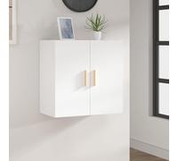 RMIHSJG Armoire murale blanche 60 x 30 x 60 cm en matériau dérivé du bois avec deux compartiments, design scandinave, armoire flottante, pour salon, chambre à coucher, matériau stable, beaucoup