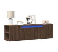 RMIHSJG Armoire TV murale avec éclairage LED aspect chêne - Meuble TV - Meuble TV - Commode - Rack HiFi - 135 x 31 x 39,5 cm