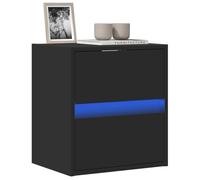 RMIHSJG Armoire TV murale avec éclairage LED - Noir - Étagère HiFi - Buffet - Pour salon - 41 x 31 x 45 cm