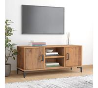 RMIHSJG Armoire TV suspendue avec tiroirs - 110 x 35 x 48 cm - En bois de pin massif - Marron