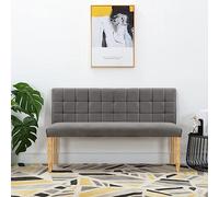 RMIHSJG Banc en velours gris de 140 cm avec dossier et design matelassé, pour couloir et salon, banc rembourré confortable avec pieds en bois d'hévéa pour plus de stabilité et de confort, simple