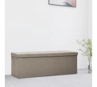 RMIHSJG Banc pliable avec espace de rangement aspect lin Taupe Banc de rangement en MDF avec imitation lin et rembourrage en mousse pour plus de confort et de stabilité