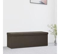 RMIHSJG Banc pliable avec espace de rangement marron foncé aspect lin banc de rangement banc de couloir pliable peu encombrant