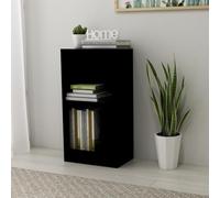 RMIHSJG Bibliothèque noire 40 x 24 x 75 cm - En matériau dérivé du bois - Petite armoire pour CD - Pour cuisine, salon, bureau, bureau