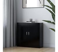 RMIHSJG Bibliothèque noire 82,5 x 30,5 x 80 cm - En matériau dérivé du bois - Étagère de cuisine - Étagère DVD - Petite armoire pour bureau, chambre à coucher, bureau, salon