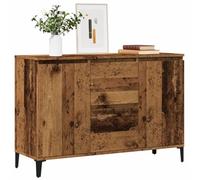 RMIHSJG Buffet aspect bois vieilli 102 x 35 x 70 cm avec tiroir et 2 portes, commode de style industriel avec plateau supérieur robuste, grand espace de rangement, salon facile d'entretien