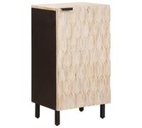 RMIHSJG Buffet avec porte - Surface blanche lavée - 40 x 33 x 75 cm - Cadre en bois de manguier robuste et paroi arrière en MDF - Pour salle à manger ou salon - Avec un look minimaliste et beaucoup