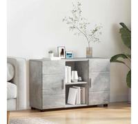 RMIHSJG Buffet en béton gris - 88,5 x 30,5 x 55,5 cm - En bois - Avec espace de rangement pour les pièces à vivre modernes - Design fonctionnel et surface mate - Meuble durable pour