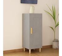 RMIHSJG Buffet gris béton 34,5 x 34 x 90 cm en bois avec 3 compartiments et 1 porte, montage de porte flexible à gauche ou à droite, pieds en bois stables, matériau durable pour espace de rangement