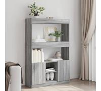 RMIHSJG Buffet haut gris Sonoma 92 x 33 x 140 cm en matériau dérivé du bois - Étagère étroite - Bibliothèque - Étagère pour chambre à coucher, cuisine, salon, chambre à coucher, bureau