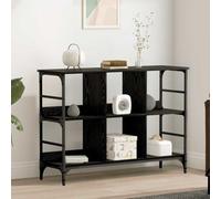 RMIHSJG Buffet moderne - Noir - Aspect chêne - 102 x 32 x 73,5 cm - Avec espace de rangement pour salon et salle à manger - Meuble de rangement au design minimaliste