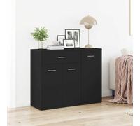 RMIHSJG Buffet noir - 88 x 30 x 70 cm - En bois - Design minimaliste avec grand tiroir et 3 portes pour beaucoup d'espace de rangement - Plateau supérieur stable - Commode durable et robuste
