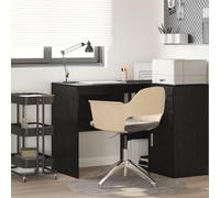 RMIHSJG Bureau compact en chêne noir 100 x 50 cm avec deux étagères pour le bureau à domicile et les études, bureau robuste avec espace de rangement et design fin