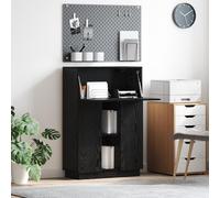 RMIHSJG Bureau en chêne noir avec deux étagères et trois espaces de rangement pour le bureau à domicile et les études, bureau moderne minimaliste