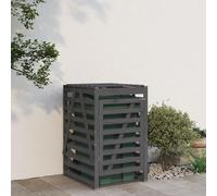 RMIHSJG Cache-poubelle gris 84 x 90 x 128,5 cm, en pin massif, pour 2, 3 ou 4 poubelles, avec serrure et couvercle, boîte de jardin robuste pour le rangement et la réduction des odeurs grâce à une