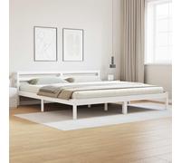 RMIHSJG Cadre de lit en bois massif - Blanc - 225,5 x 185,5 x 69,5 cm - Meuble de chambre à coucher moderne avec design minimaliste et élégance contemporaine pour les espaces de vie urbains, solide