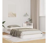 RMIHSJG Cadre de lit en pin massif 90 x 200 cm - Blanc - Design moderne avec des lignes épurées pour un style simple et une longue durée de vie - Charme rustique pour un sommeil réparateur