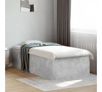 RMIHSJG Cadre de lit gris béton, 75 x 190 cm, matériau dérivé du bois avec sommier à lattes pour un sommeil optimal et une respirabilité, matériau durable avec design moderne et stabilité