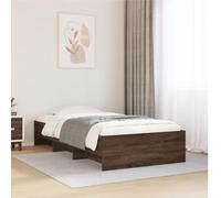 RMIHSJG Cadre de lit sans matelas en chêne marron, 75 x 190 cm, matériau dérivé du bois avec sommier à lattes et compartiments de rangement pour un soutien et une organisation optimaux
