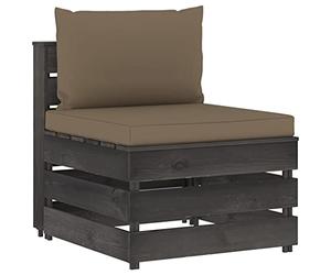 RMIHSJG Canapé central modulaire, avec coussin, en bois imprégné, durable, résistant aux intempéries, design en palette, combinable