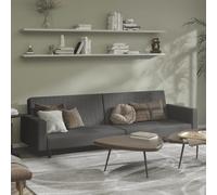 RMIHSJG Canapé-lit 2 places, en velours, gris foncé, avec dossiers réglables, pour salon et chambre d'amis, expérience d'assise et de couchage confortable, cadre en bois robuste