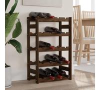 RMIHSJG Casier à vin en pin massif pour 20 bouteilles avec design ondulé et 5 étages, marron, rangement et présentation élégants, idéal pour la cuisine, le bar ou la cave, pratique