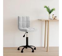 RMIHSJG Chaise de bureau pivotante avec revêtement en velours gris clair, hauteur d'assise réglable via vérin à gaz, roulettes à 360 degrés pour un mouvement libre, rembourrage doux pour plus de