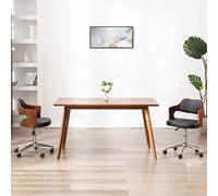 RMIHSJG Chaise de bureau pivotante en bois de bug noir et cuir synthétique avec mécanisme à ressort à gaz et 5 roulettes pour un montage facile et une ergonomie optimale