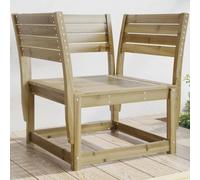 RMIHSJG Chaise de jardin en pin imprégné, avec dossier et accoudoirs, pour terrasse, jardin, cour, design à lattes en bois massif, meuble d'extérieur modulaire, résistant aux intempéries, confortable