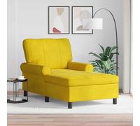RMIHSJG Chaise longue moderne avec coussin jaune 91 x 157 x 91 cm en velours pour salon, forme rectangulaire élégante avec accoudoirs rembourrés, housse en velours doux pour plus de confort
